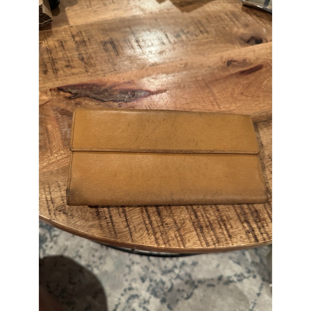 Authentic Gucci Vintage Tan Leather Clutch Wallet Jackie Clasp Italy - Picture 8 of 16